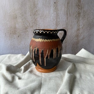 Hungarian Primitive Jug, Vintage Vase, Rustic Pottery Pitcher, Home Decor Gift, Historic Vessel, Antique Clay Vase, Farmhouse Decor