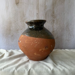 Antique Terracotta Vase, Rustic Turkish Pottery, Primitive Jug, Aged Vessel, Brown Pot, Wabi Sabi Pottery