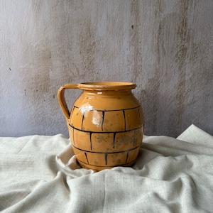 Hungarian Primitive Jug, Vintage Vase, Rustic Pottery Pitcher, Home Decor Gift, Historic Vessel, Antique Clay Vase, Farmhouse Decor