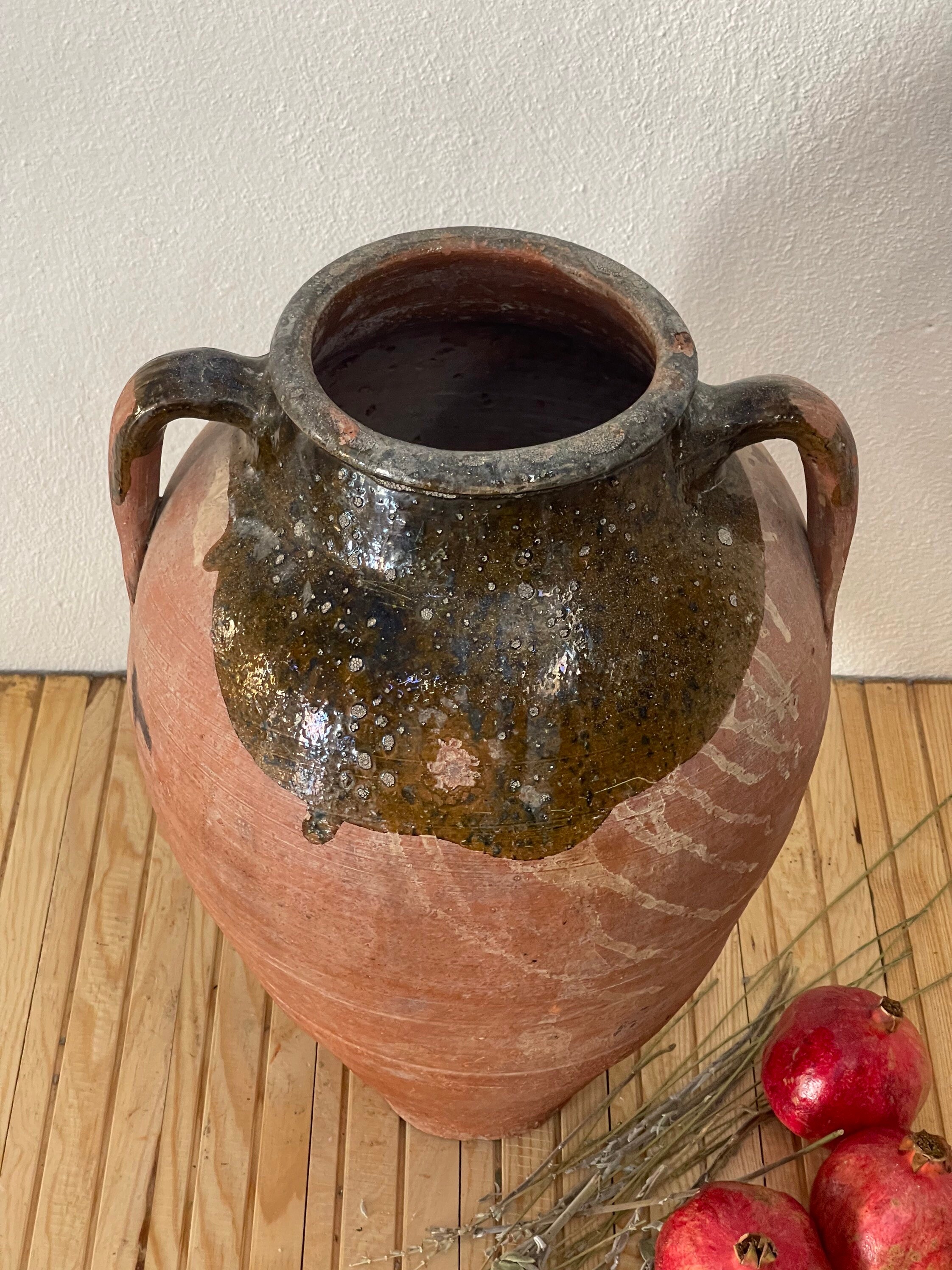Antique Terracotta Vase Pot Rustic Earthenware Decoration Etsy