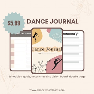 Dance Journal | digital printable | planner | goal tracker | dance schedule | notes | dance life | dance competition | dance organizer