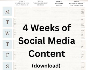 4 Weeks of Social Media Content (to grow followers on your social media platforms)