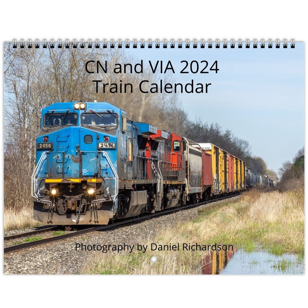 CN and via Rail Trains Wall Calendar January 2024 to December 2024 - Etsy