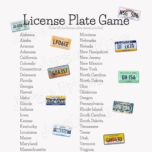 License Plate Game / Road Trip Game / Kids travel activity / Screen Free Activity / Travel Games / Road Trip Activity