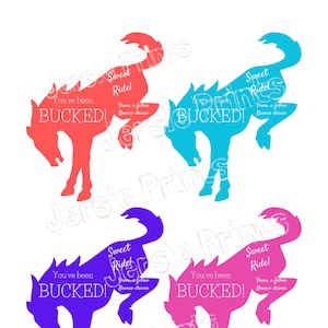 You&#39;ve Been Bucked printable cards / Bronco Game / Buck Buck Bronco / Ford Bronco Bucked tags