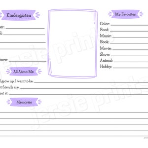 School Keepsake Printable / Grade School Memory Keeper / School Years Organization / School Memory Info Page / School Paper Organization