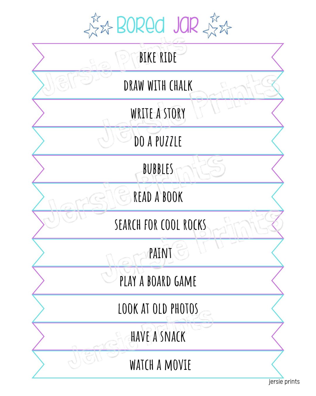 Bored Jar Printable / Kids Summer Activities / Screen Free Ideas / Kids ...