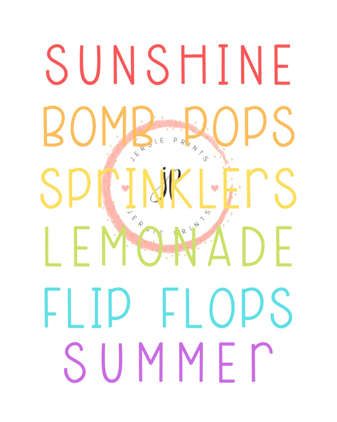 Summer Printable / Summer Wall Decor / Vacation / Rainbow Print - Etsy