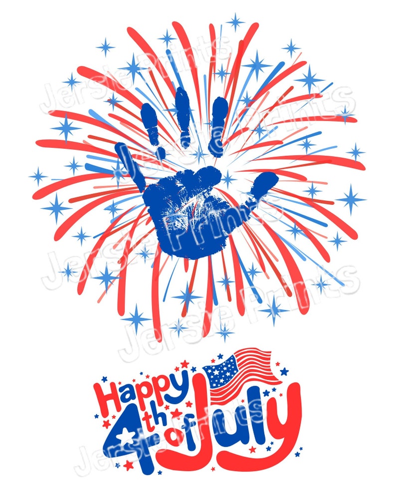 Handprint Art / 4th of July Art / Art Activity / Firework Art / Kid's