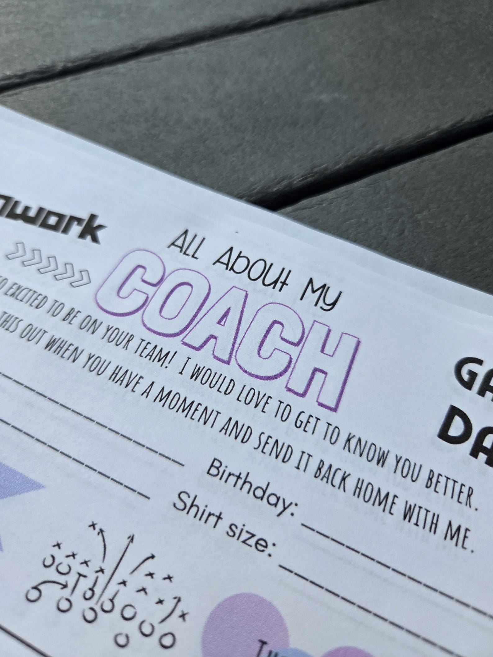 Favorite Coach All About My Coach / Coach Favorite Things / Team Leader Info / Team ...