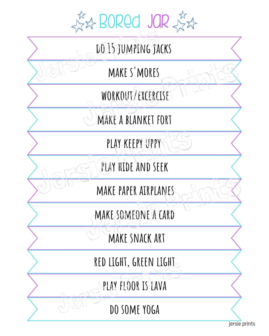 Bored Jar Printable / Kids Summer Activities / Screen Free Ideas / Kids ...
