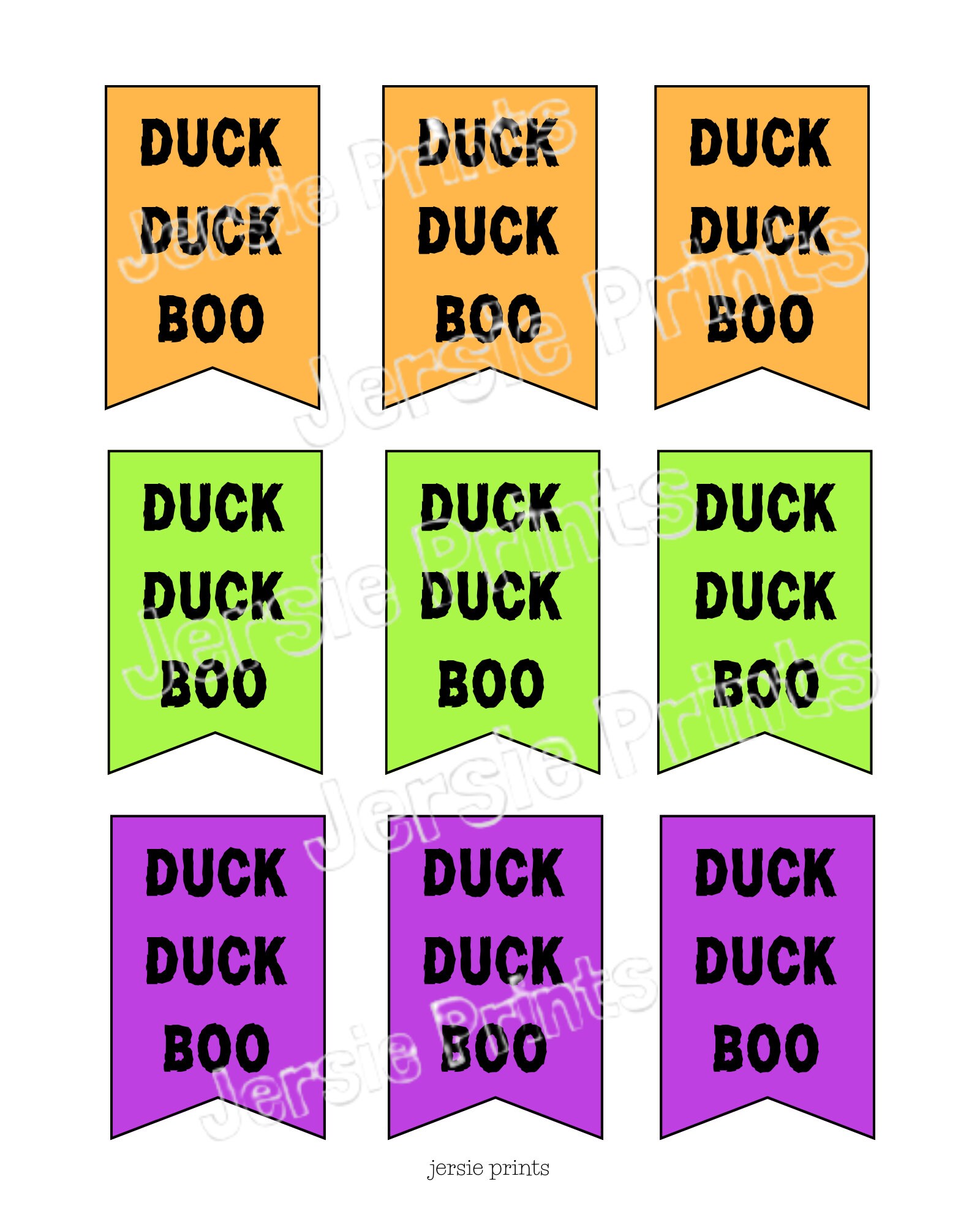 You've Been Ducked Halloween Edition Printable Cards / Jeep Game / Duck Duck Boo / Jeep Ducked
