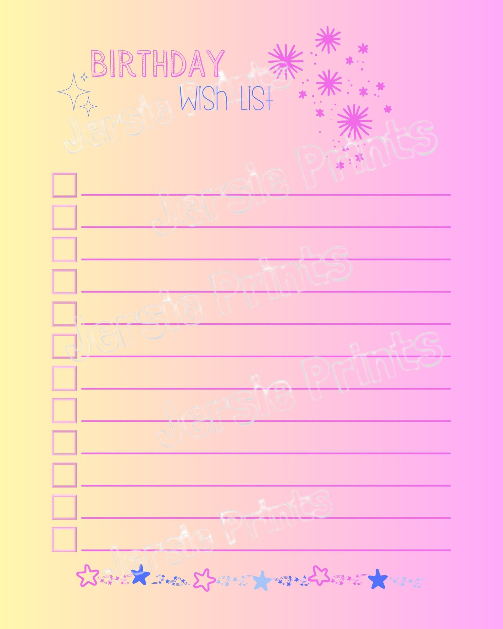 birthday-wish-list-gift-list-kids-birthday-list-wish-list-etsy for Free Printable Birthday Wish List Printable Birthday Wish List / Gift List / Kids Birthday List / Wish List - Etsy for Free Printable Birthday Wish List Printable