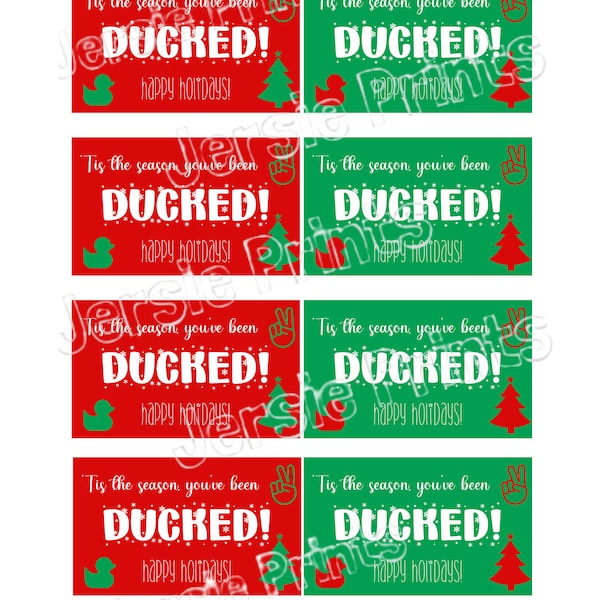 Christmas You've Been Ducked printable cards / Jeep Game / Duck Duck Jeep / Jeep Ducked tags / Tis The Season / Jeep Ducked Tags