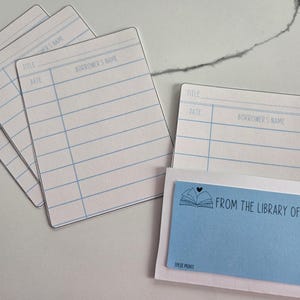 Cartões de biblioteca pessoal / Cartão de biblioteca para impressão / Cartões para empréstimo de livros / Clube do livro / Nerd de livros / Presente para amantes de livros / Cartão de biblioteca vintage