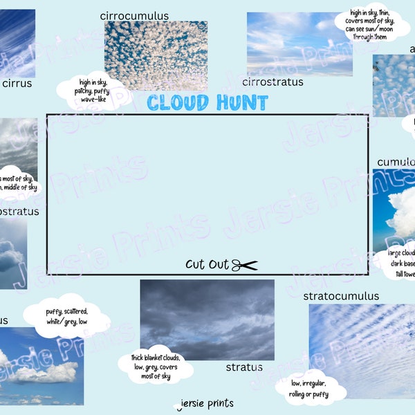 Cloud Hunt printable / Cloud Finder / Classroom activity / Teacher Resource / Science lesson