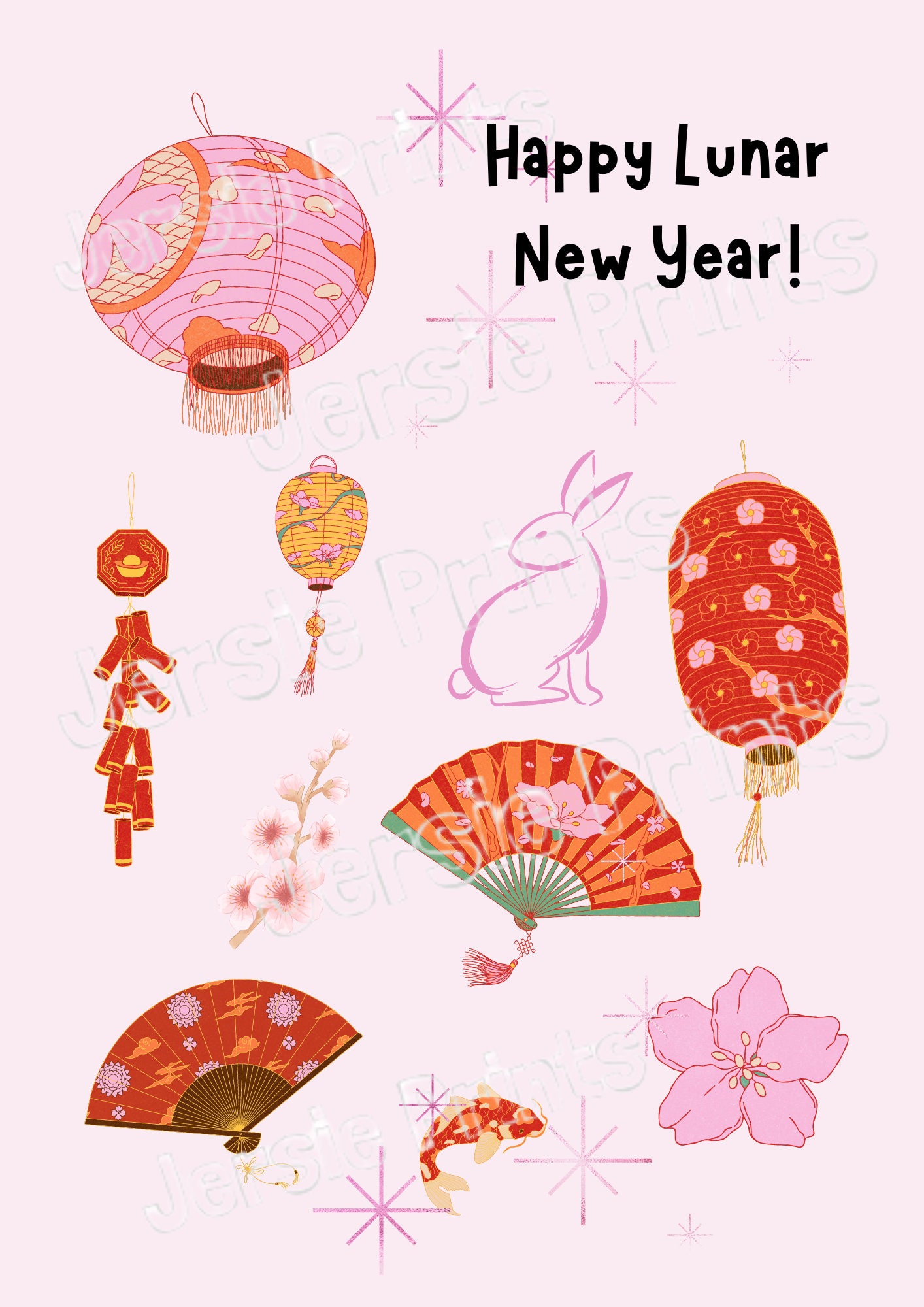 Lunar New Year Coloring Sheet / Lunar New Year Wall Art Etsy