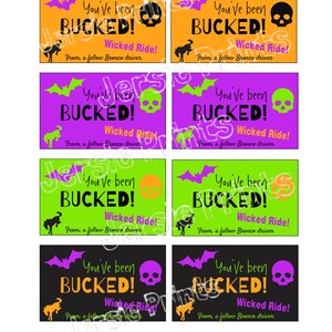 Halloween You&#39;ve Been Bucked printable cards / Bronco Game / Buck Buck Bronco / Ford Bronco Bucked tags / Bronco Halloween tags