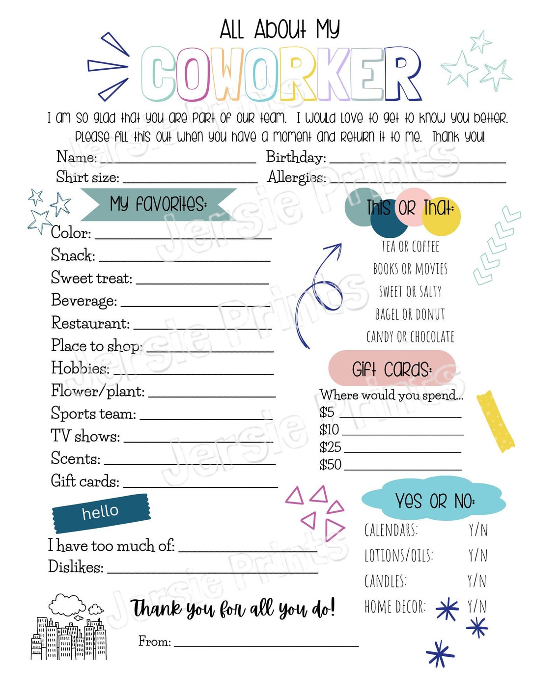 all-about-my-coworker-coworker-favorite-things-new-employee-get