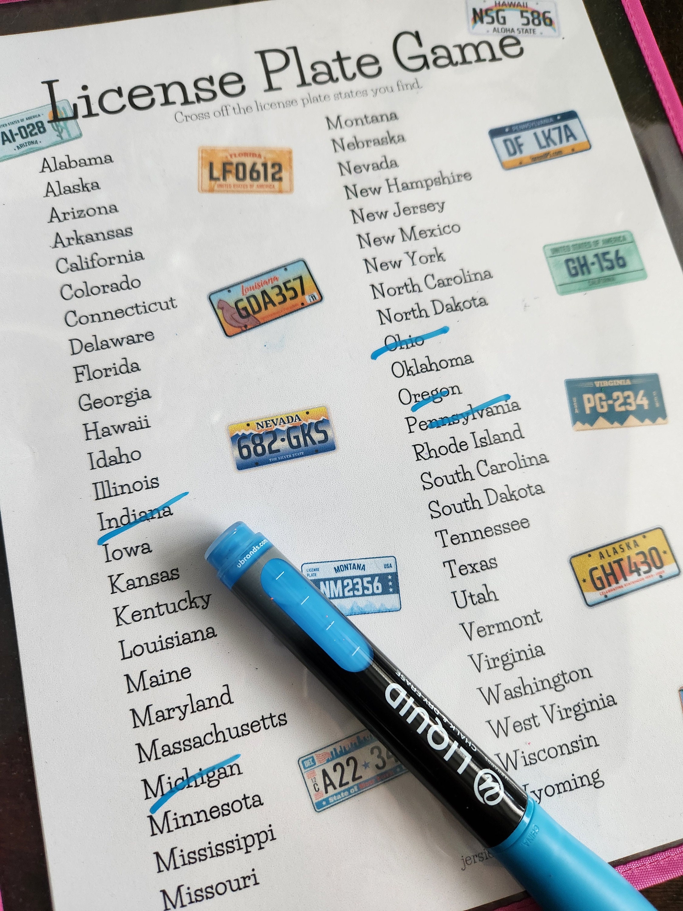 License Plate Game Printable: Kids Road Trip Activity (PNG File) - Etsy