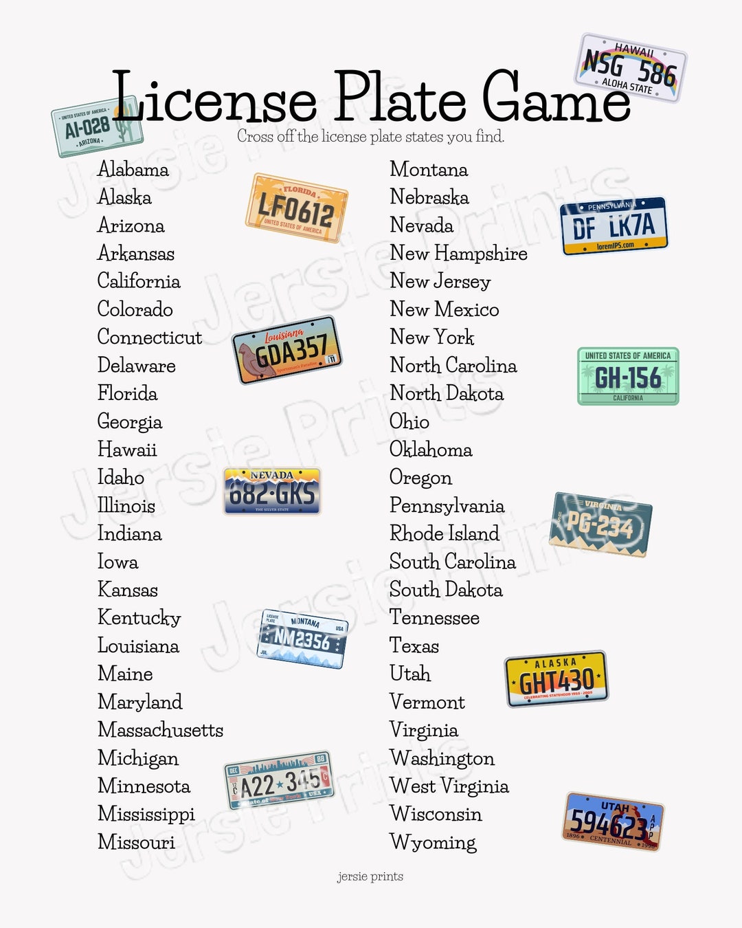 license-plate-game-road-trip-game-kids-travel-activity-screen-free-activity-travel-games-road-trip-activity-etsy