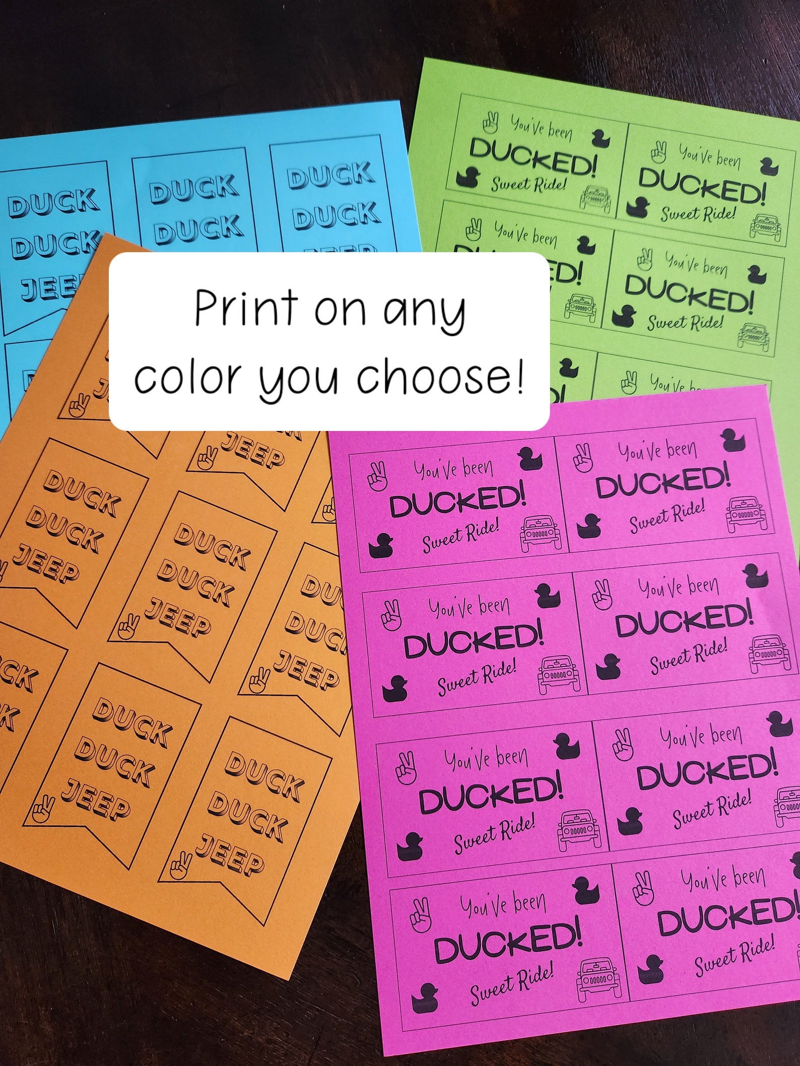 You #39 ve Been Ducked Printable Cards / Jeep Game / Duck Duck Jeep / Jeep You #39 ve Been Ducked Printable Cards / Jeep Game / Duck Duck Jeep / Jeep