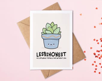 Lesbian Love Card | Lesbian | Anniversary | Valentine's Day | LGBTQ | Wife Anniversary | Funny