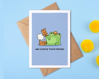 Have A Rootin' Tootin' Birthday | Funny Happy Birthday | Farting | Personalised Card | Cowboy | Western | Frog | Rude