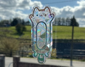 Cat Sun Catcher | Window Decal | Sun Catcher Sticker | Cat Window Sticker| Kawaii | Rainbow Maker | Gift | Suncatcher | Rainbows