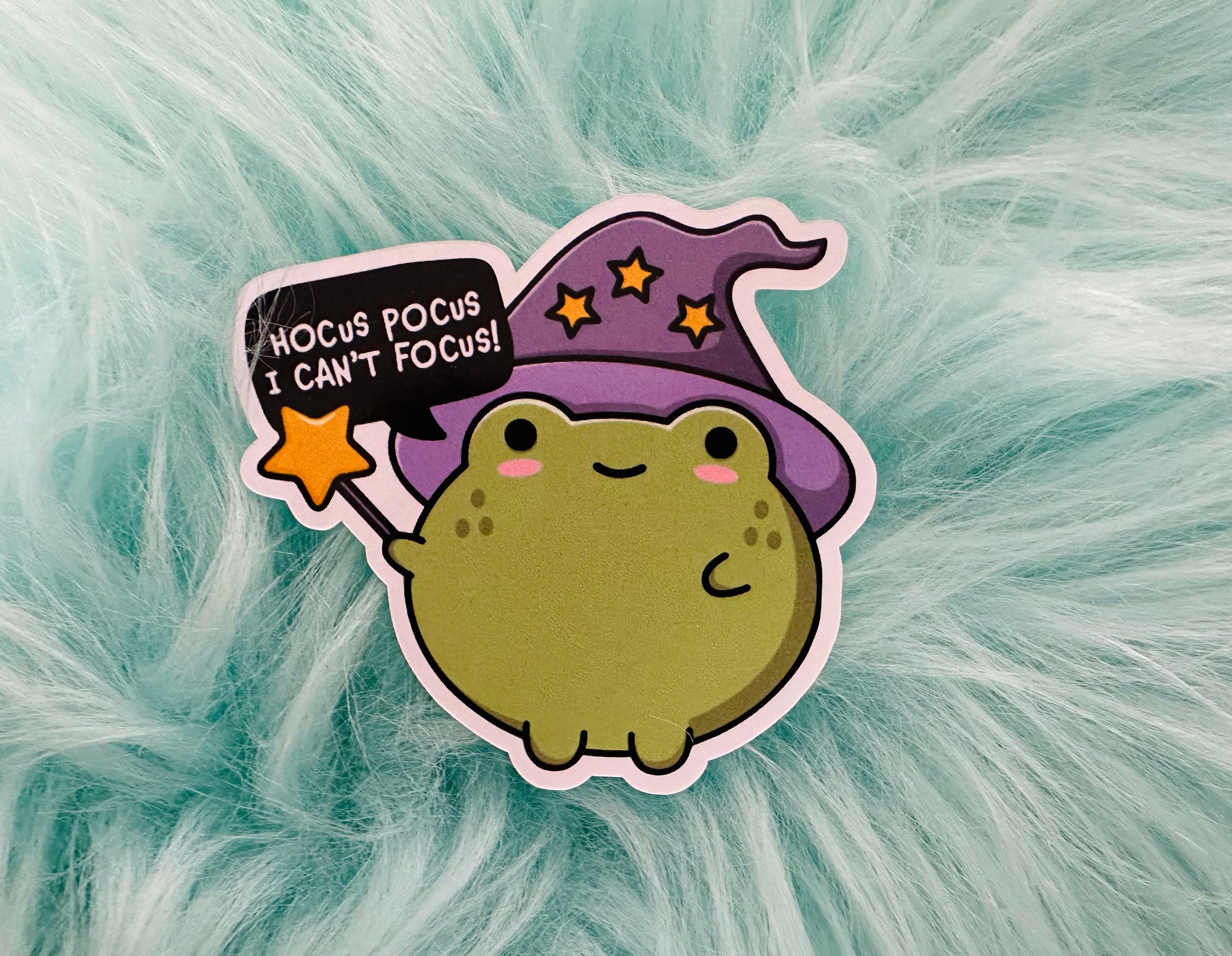 Hocus Pocus, I Can't Focus | ADHD Sticker | Autism Sticker | Neurodiverse | Neurodivergent | Executive Dysfunction | Halloween | Frog