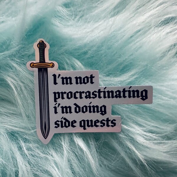 I'm not procrastinating - i'm doing side quests! | Gaming Sticker | ADHD Sticker | Autism Sticker | Laptop Decal | Neurodiverse Sticker