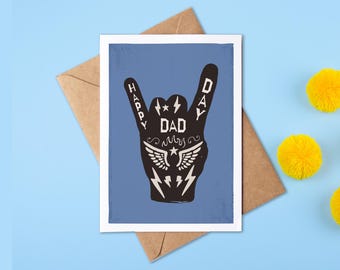 ¡Feliz Día del Padre! Tarjeta del Día del Padre de Heavy Metal / Tarjeta del Día del Padre de Música Rock / Tarjeta del Día del Padre / Tarjeta del Día del Padre de Tatuajes / Música / Punk