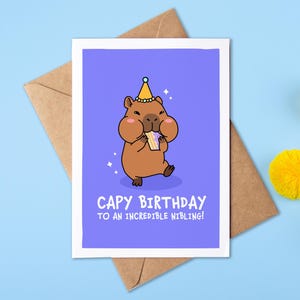 Capy Birthday To An Incredible Nibling |  Non-Binary Birthday Card | Gender Neutral | For Them | LGBTQ+ | Funny | Personalised Card