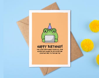 Coder Happy Birthday Card | Programmer | Developer | Funny Coding Birthday Card | Geeky | Nerdy | Personalised Card