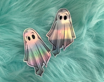 Holographic Ghost Sticker | Spooky Sticker | Halloween Sticker | Paranormal | Goth Sticker | Ghost Gift | Laptop Decal | Cute Ghost