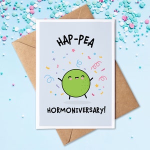 Happy Hormoniversary Hormone Therapy Anniversary Card Transgender Trans Non-Binary LGBTQ Testosterone Estrogen Transition zdjęcie 1