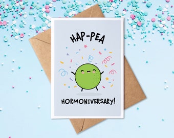 Happy Hormoniversary | Hormone Therapy Anniversary Card | Transgender | Trans | Non-Binary | LGBTQ+ | Testosterone | Estrogen | Transition