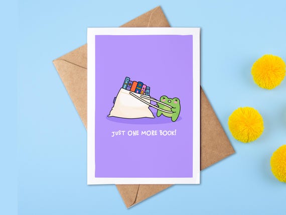 Just One More Book! | Bookish Birthday Card | Funny | Book Birthday Card | Reading | Books | Book Worm | Book Nerd | Personalised Card