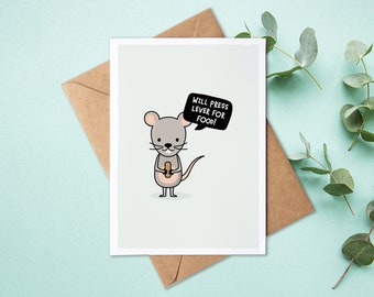 Will Press Lever For Food | Psychology Card | Skinner Psychologist | Psychologist Card | Psychology Teacher | Psychology Thank You Card
