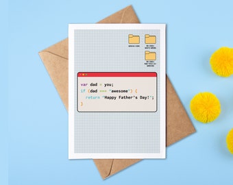 Tarjeta del Día del Padre para programadores / Tarjeta del Día del Padre para programadores / Tarjeta del Día del Padre feliz / Tarjeta divertida del Día del Padre / Desarrollador / Geek