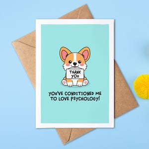 Pavlov Psychology Card | Psychology Teacher Card | Thank You Card | Psychologist | Thank You Card | Birthday Card | Graduation Card image 1