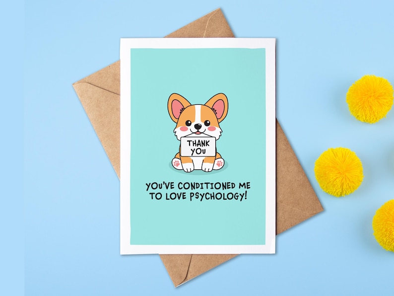 Pavlov Psychology Card | Psychology Teacher Card | Thank You Card | Psychologist | Thank You Card | Birthday Card | Graduation Card image 1