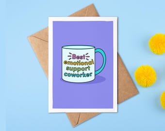 La mejor tarjeta de agradecimiento para compañeros de trabajo/colegas de apoyo emocional/nuevo trabajo/por dejarnos/tarjeta de agradecimiento/mejor amigo del trabajo/gracioso agradecimiento