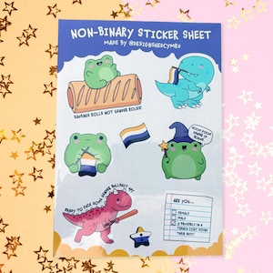 Non-Binary Sticker Sheet | LGBTQ+ | Enby Pride | 8 Vinyl Stickers