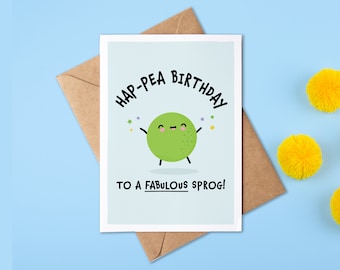 Non-Binary Child Birthday Card | Sprog Birthday Card | Funny Hap-pea Birthday Card | LGBTQ Birthday Card | Enby