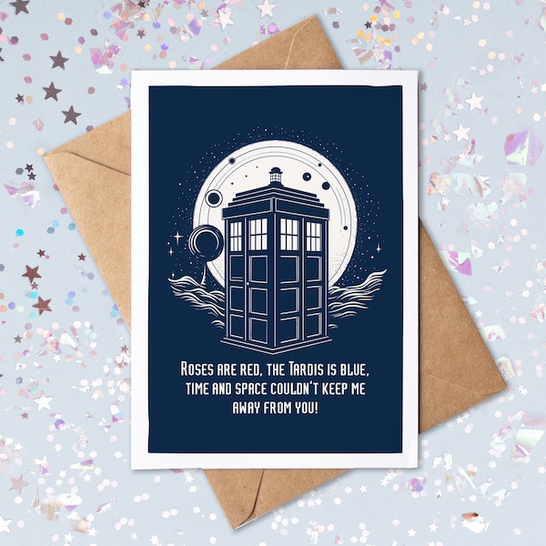 Doctor Who Valentine's Day Card | Tardis | Geeky | Anniversary Card | Wedding Anniversary | For Her | For Him | For Them