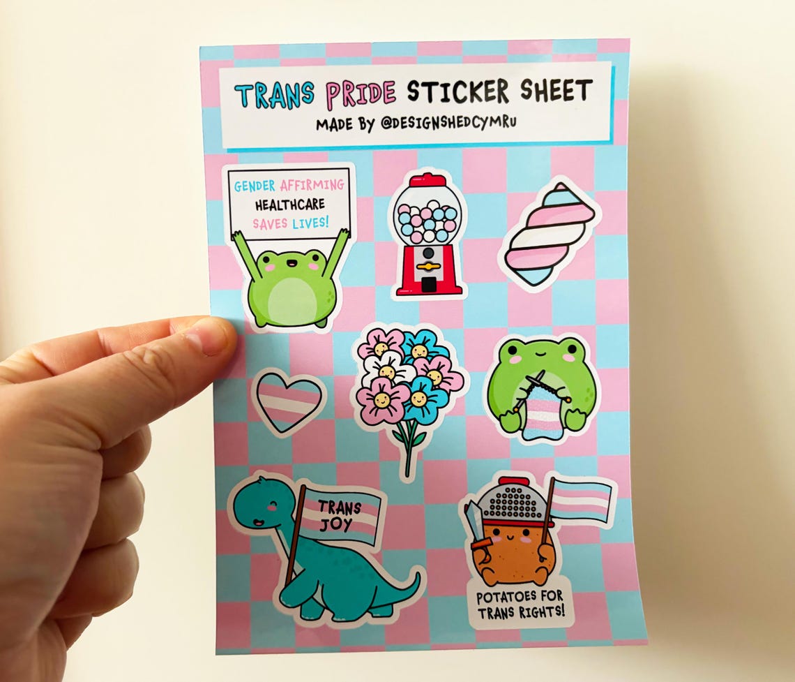 Transgender Sticker Sheet | LGBTQ+ | Trans Pride | Vinyl Stickers | 8 ...
