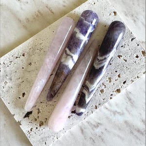 Amethyst and Rose Quartz Style for massage and acupressure