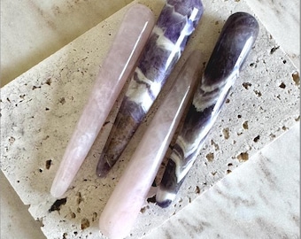 Amethyst and Rose Quartz Style for massage and acupressure