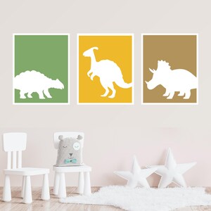 Set Of 10 Dinosaur Prints - Dinosaur Nursey Print - Childrens Dino Print - Bedroom Dino Art